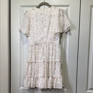 All in Favor White and Pink Floral Dress